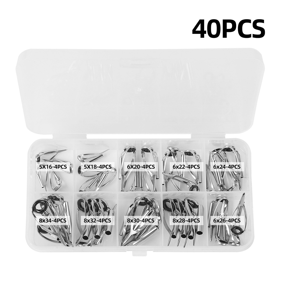 10/40pcs Fishing Rod Guide Rin - Fishing Rod Tip Replacement reseña y precio