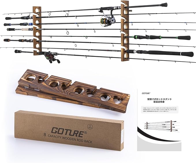 Goture Wood Fishing Rod Holder - Fishing Rod Rack reseña y precio