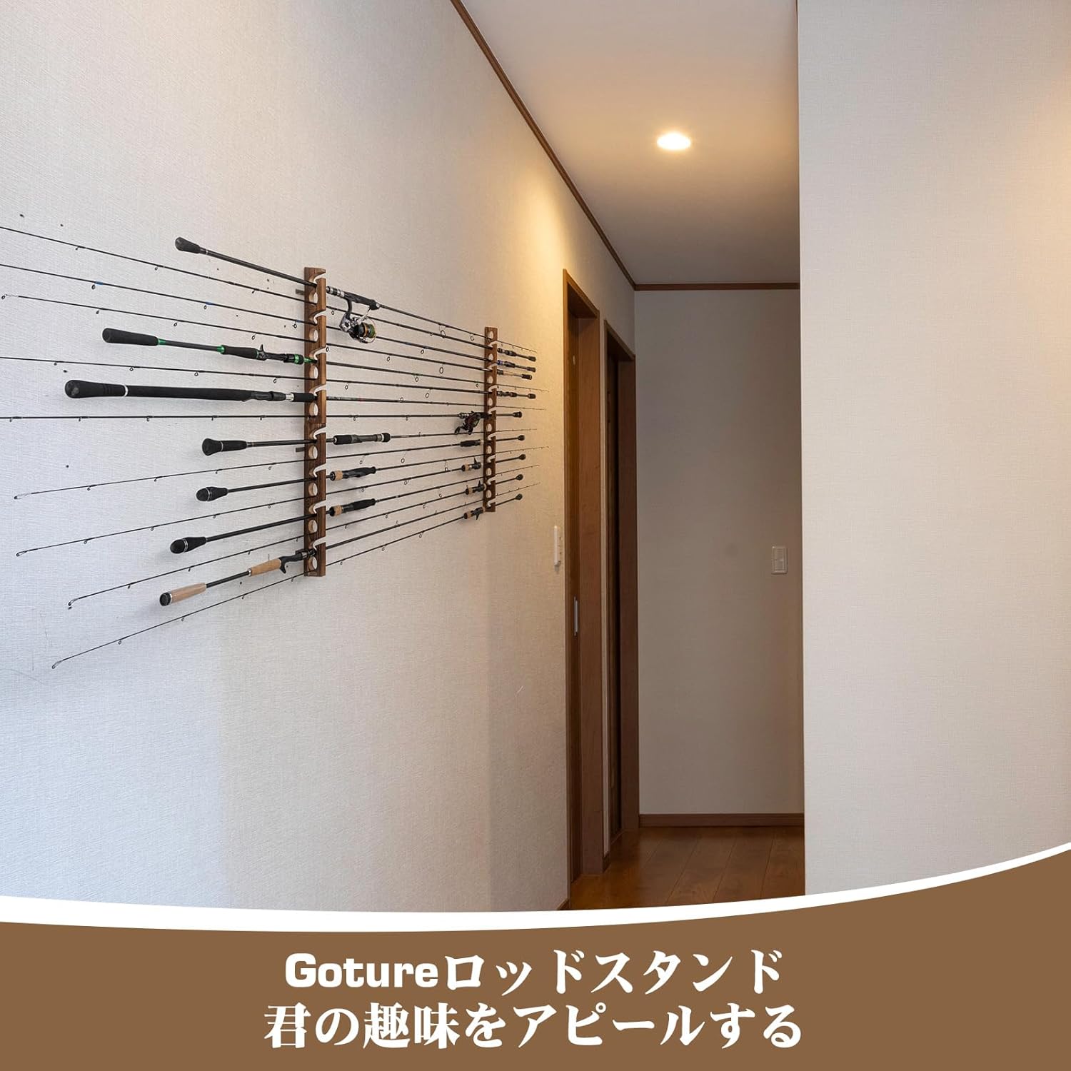 Goture Wood Fishing Rod Holder - Fishing Rod Rack reseña y precio