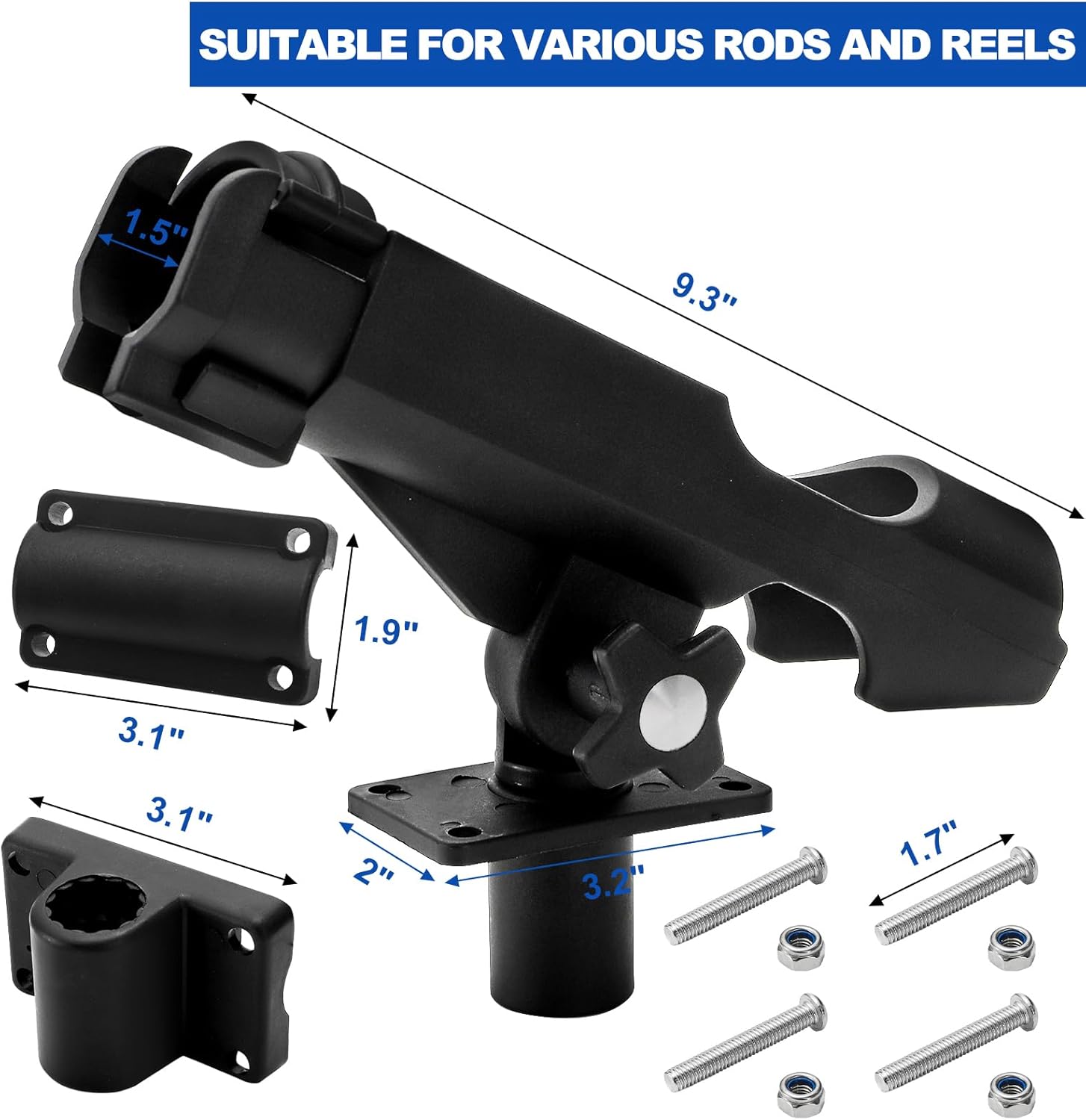 2 Pack Fishing Rod Holder with - Fishing Rod Combo reseña y precio