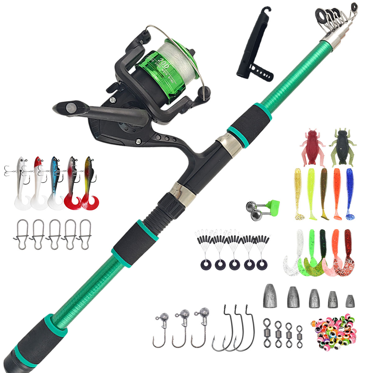 Portable Telescopic Fishing Ro - Fishing Rod Combo reseña y precio