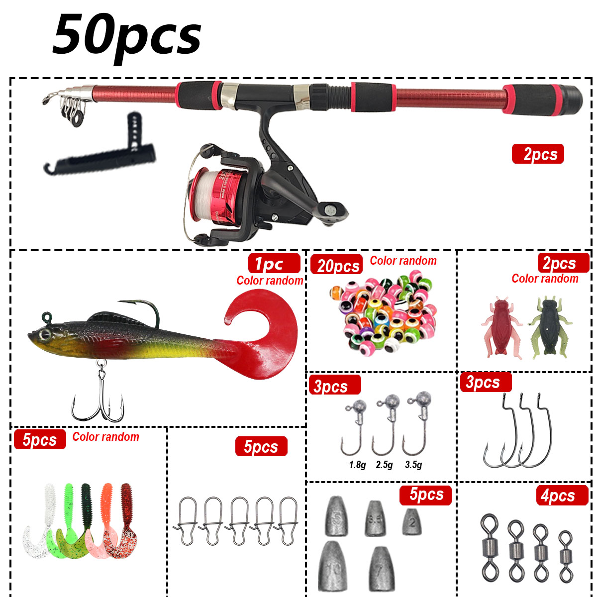 Portable Telescopic Fishing Ro - Fishing Rod Combo reseña y precio