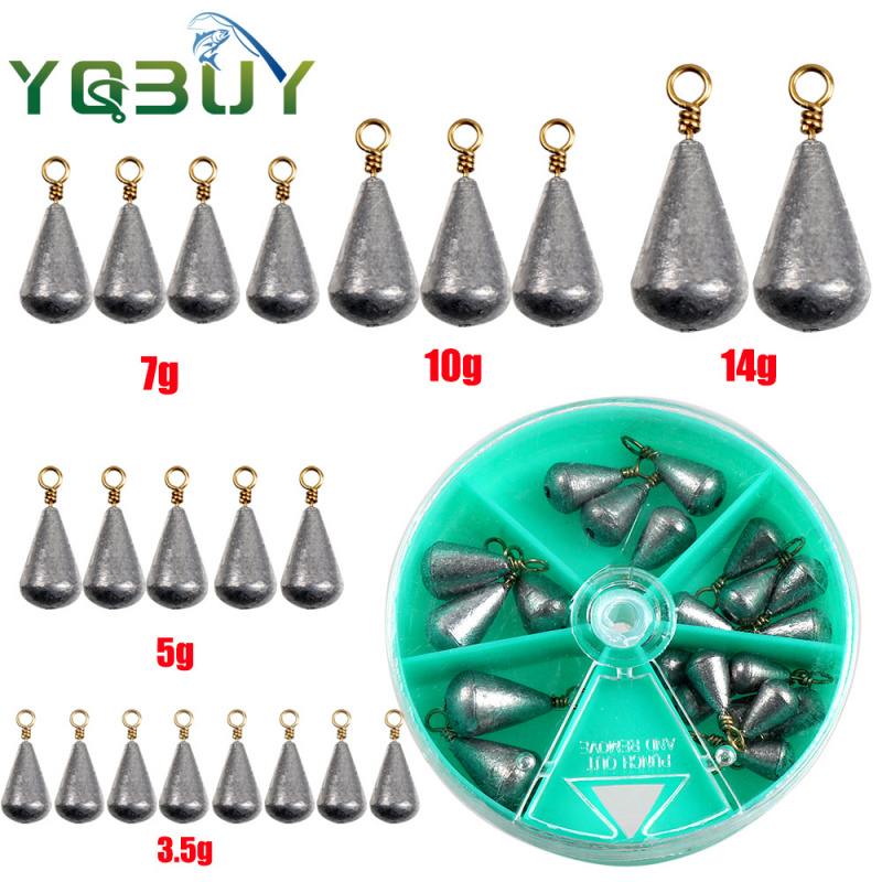 21PCSBoxed olive-shaped lead s - Fishing Rod Casting reseña y precio