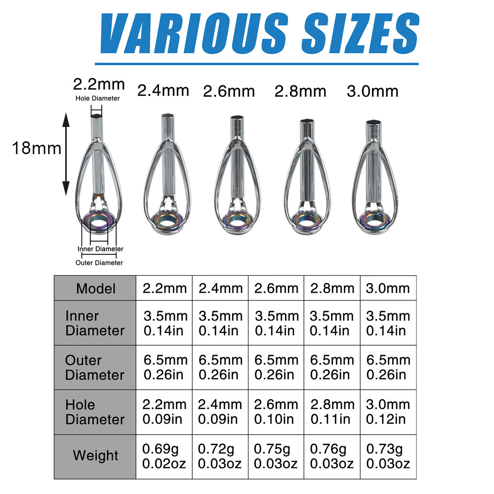 50/100PCS Fishing Rod Tips Rep - Fishing Rod Tip Replacement reseña y precio