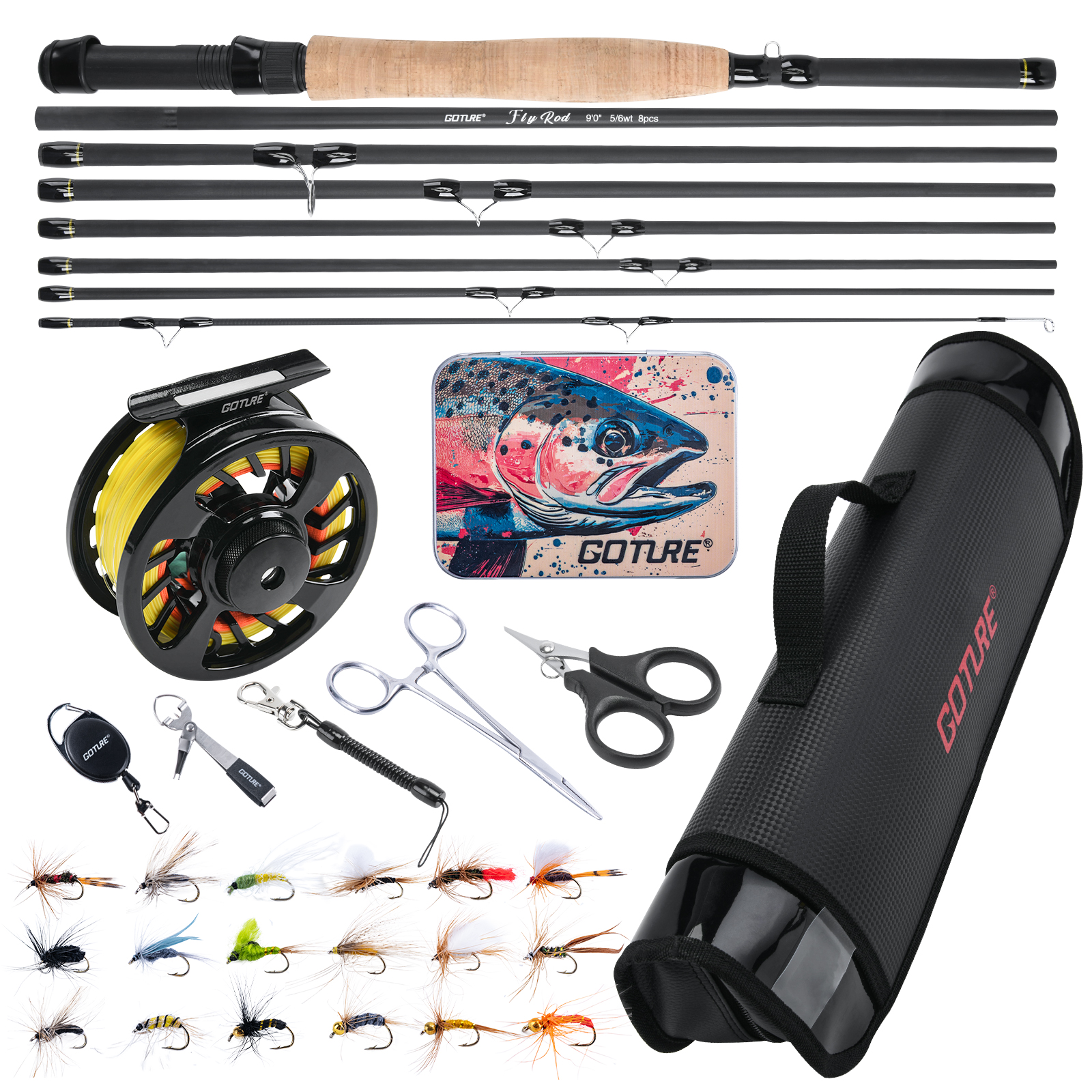 Goture Fly Fishing Rod and Ree - Fishing Rod Fly reseña y precio