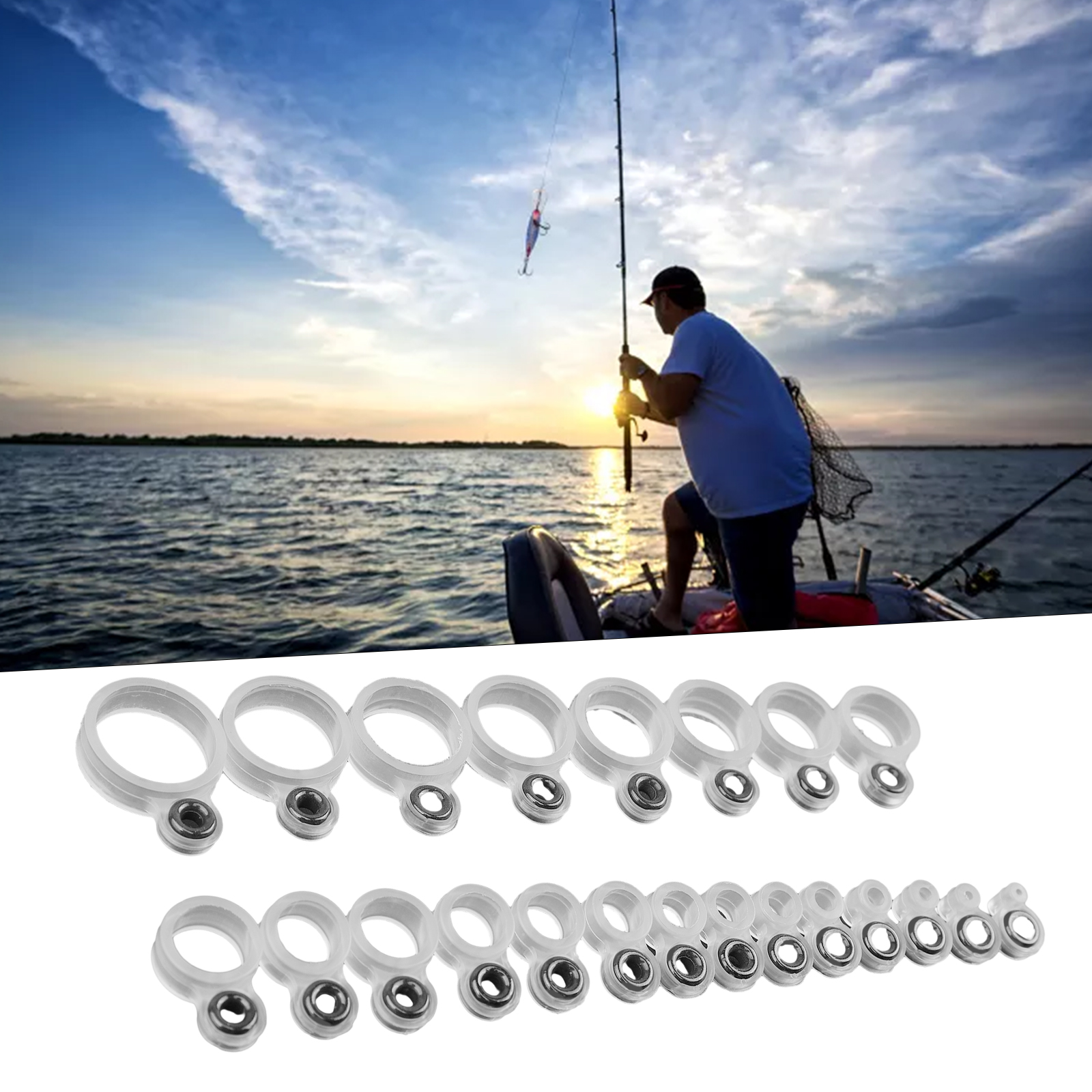14/22Pcs Fishing Rod Eyelet Re - Fishing Rod Building Kit reseña y precio