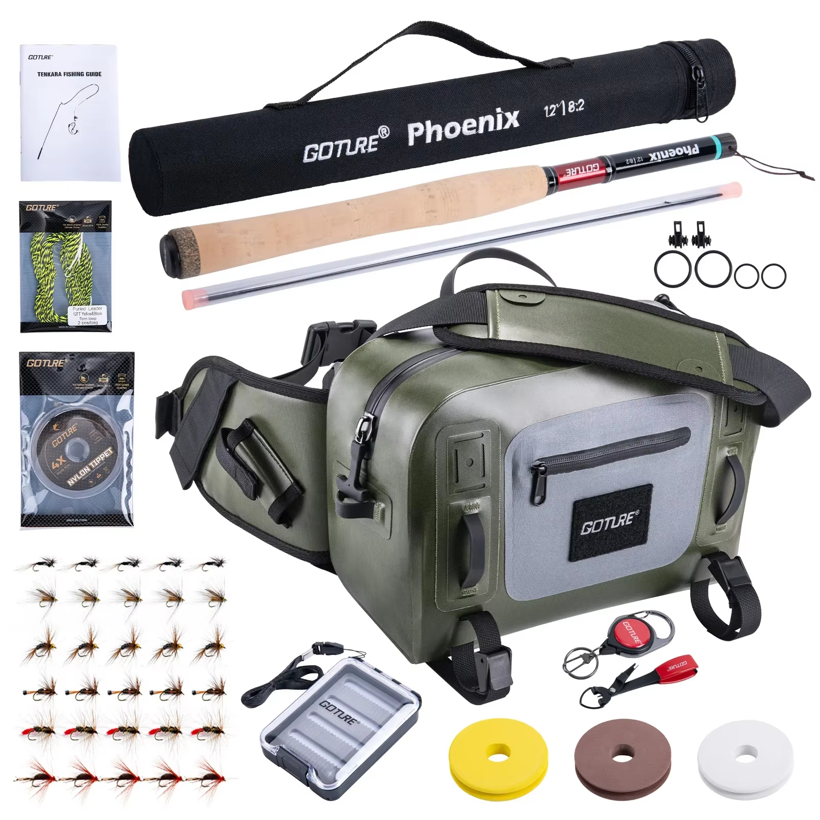 Goture 3.6m Tenkara Rod Set wi - Fishing Rod Tip Replacement reseña y precio