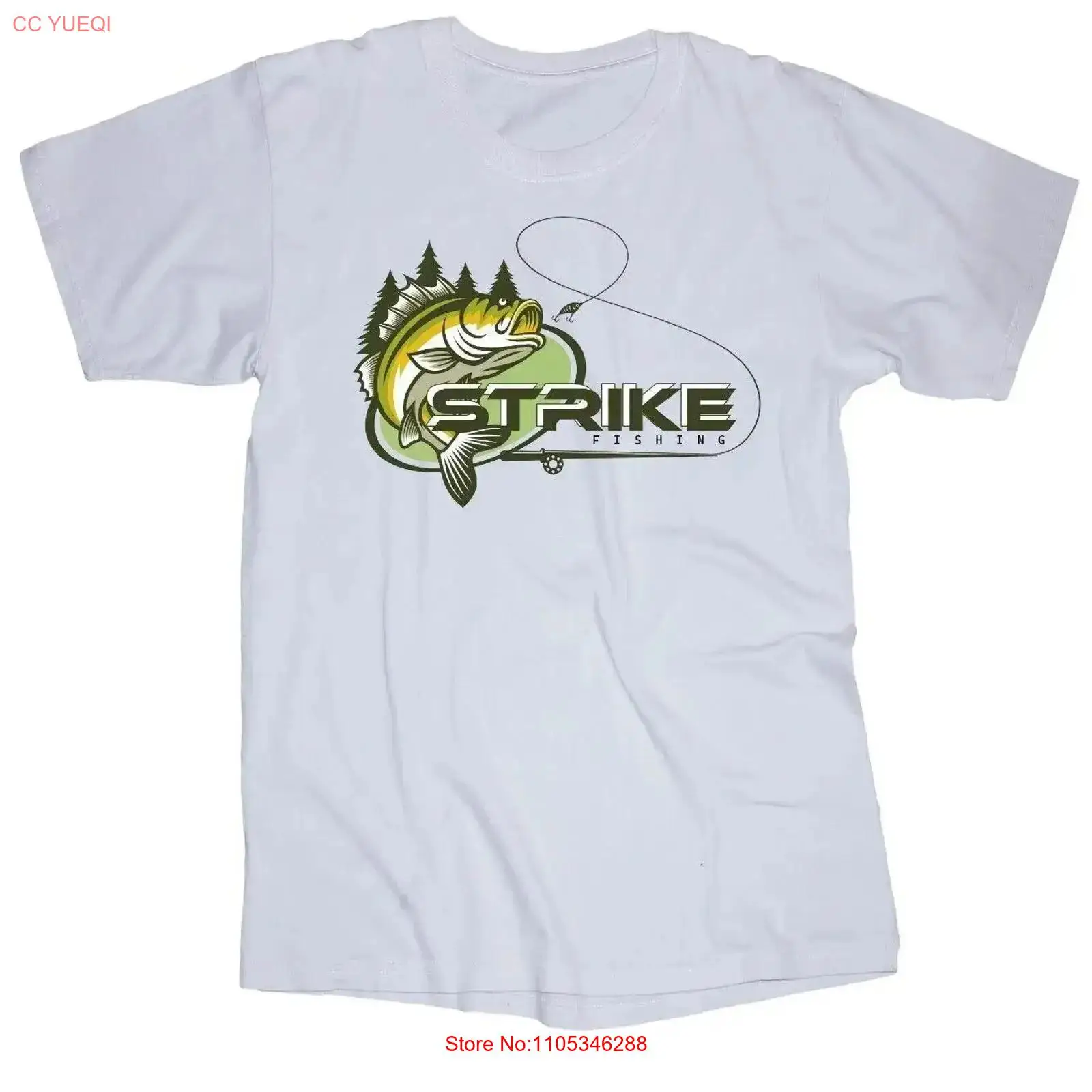 STRIKE FISHING white T shirt B - Fishing Rod Boat reseña y precio