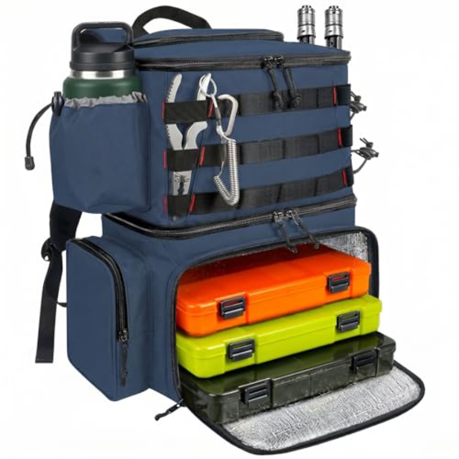 Fishing Backpack, Water Resist - Fishing Rod Holder reseña y precio