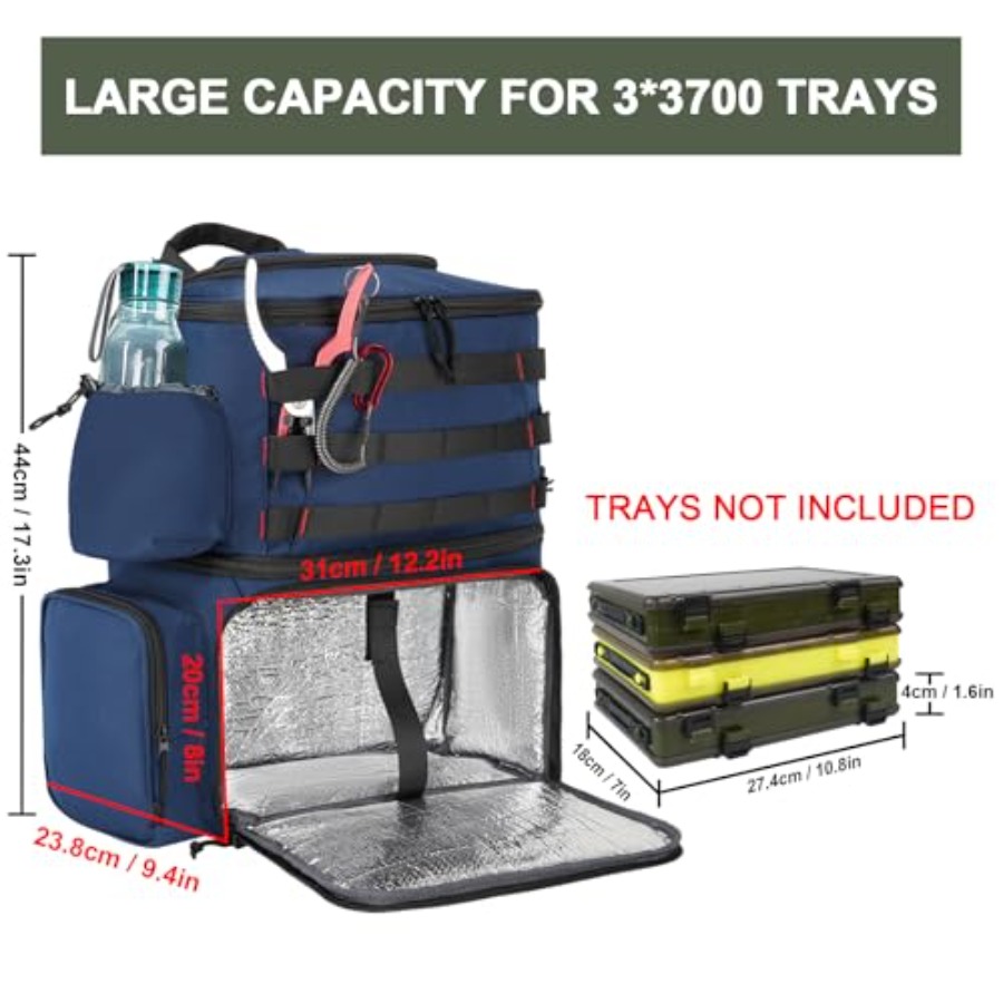 Fishing Backpack, Water Resist - Fishing Rod Holder reseña y precio