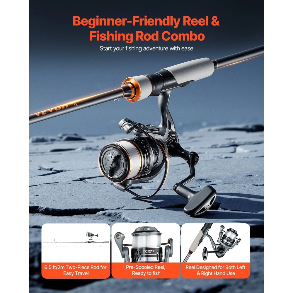Carbon Fiber Bass Fishing Pole - Fishing Rod Combo reseña y precio