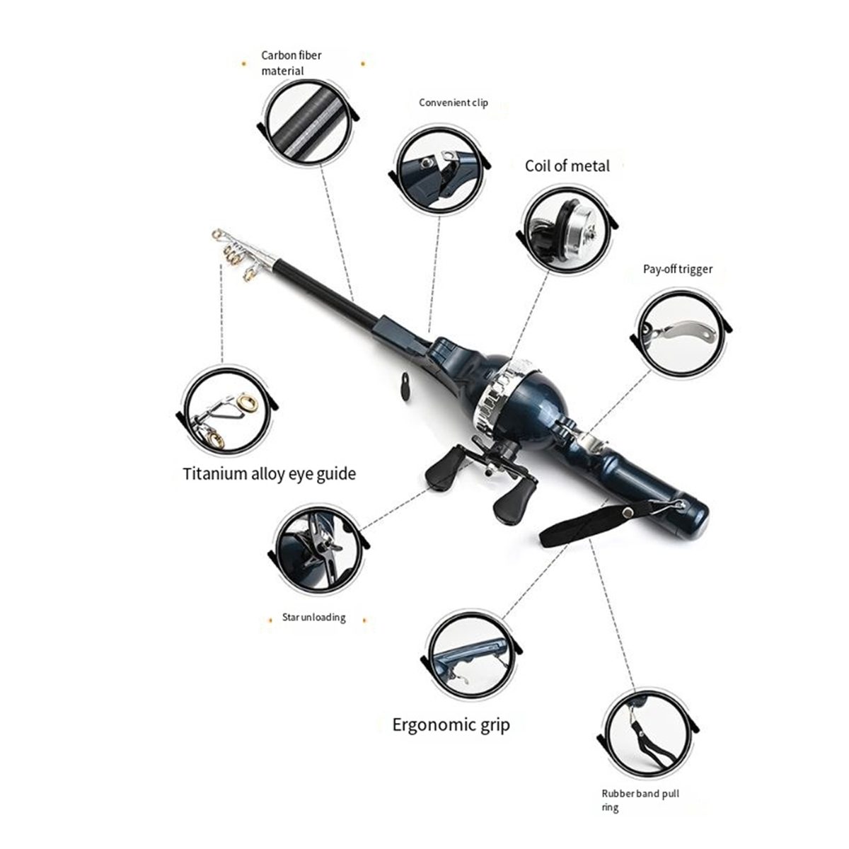 X59A_Portable Folding Fishing  - Fishing Rod Telescopic reseña y precio