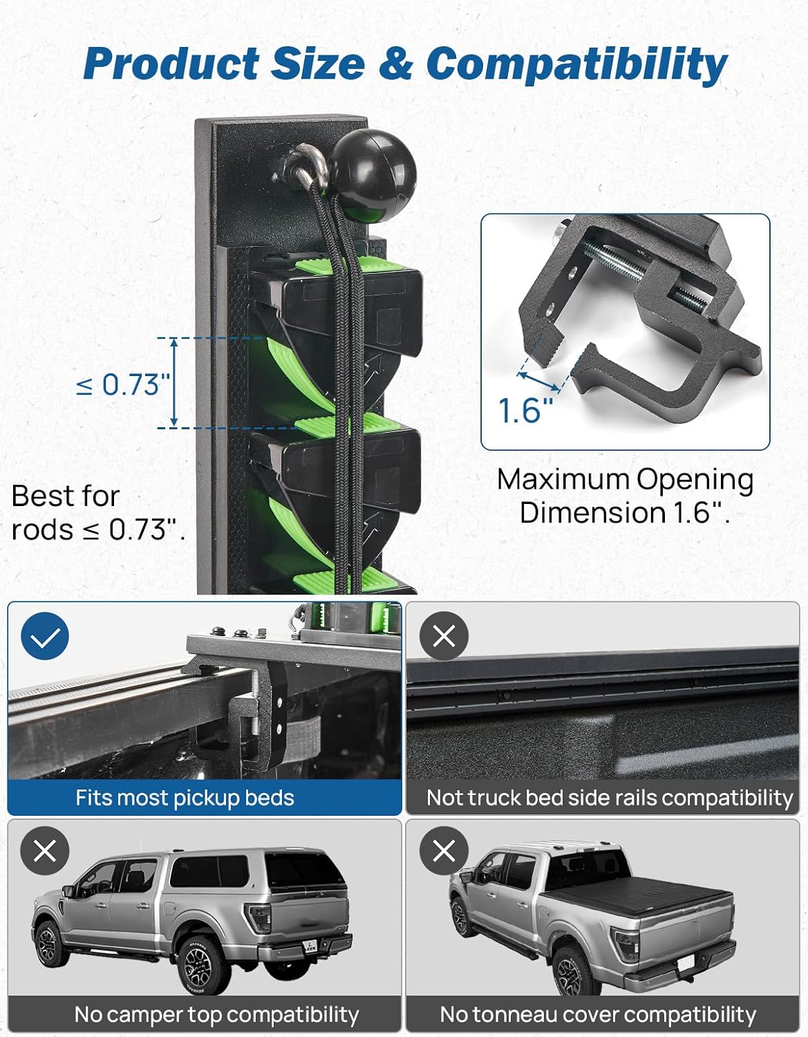 JOYTUTUS Truck Bed Fishing Rod - Fishing Rod Boat reseña y precio
