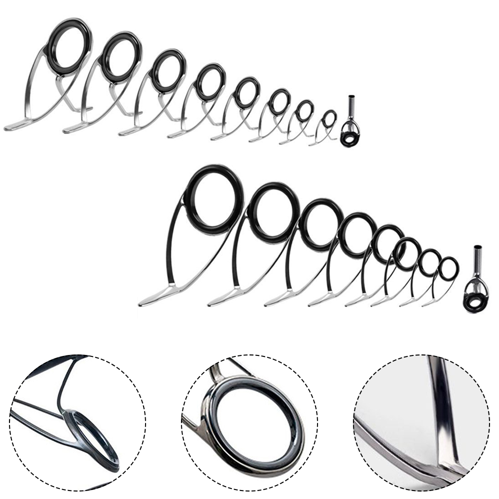 9 Pcs Fishing Rod  Guide Ceram - Fishing Rod Guide Replacement reseña y precio