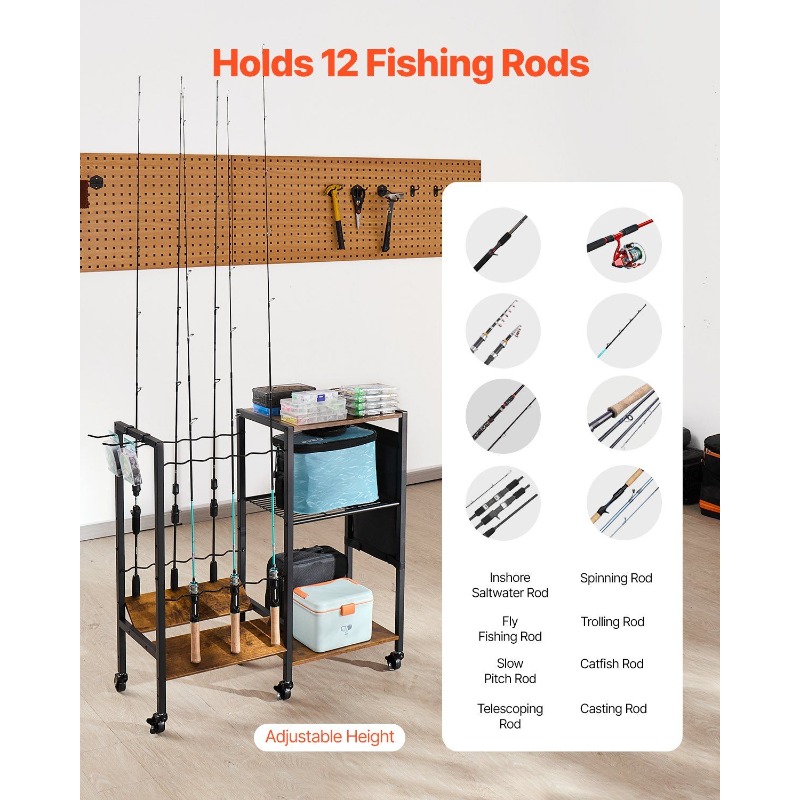 12 Pole Fishing Rod Holder Fis - Fishing Rod Holder reseña y precio