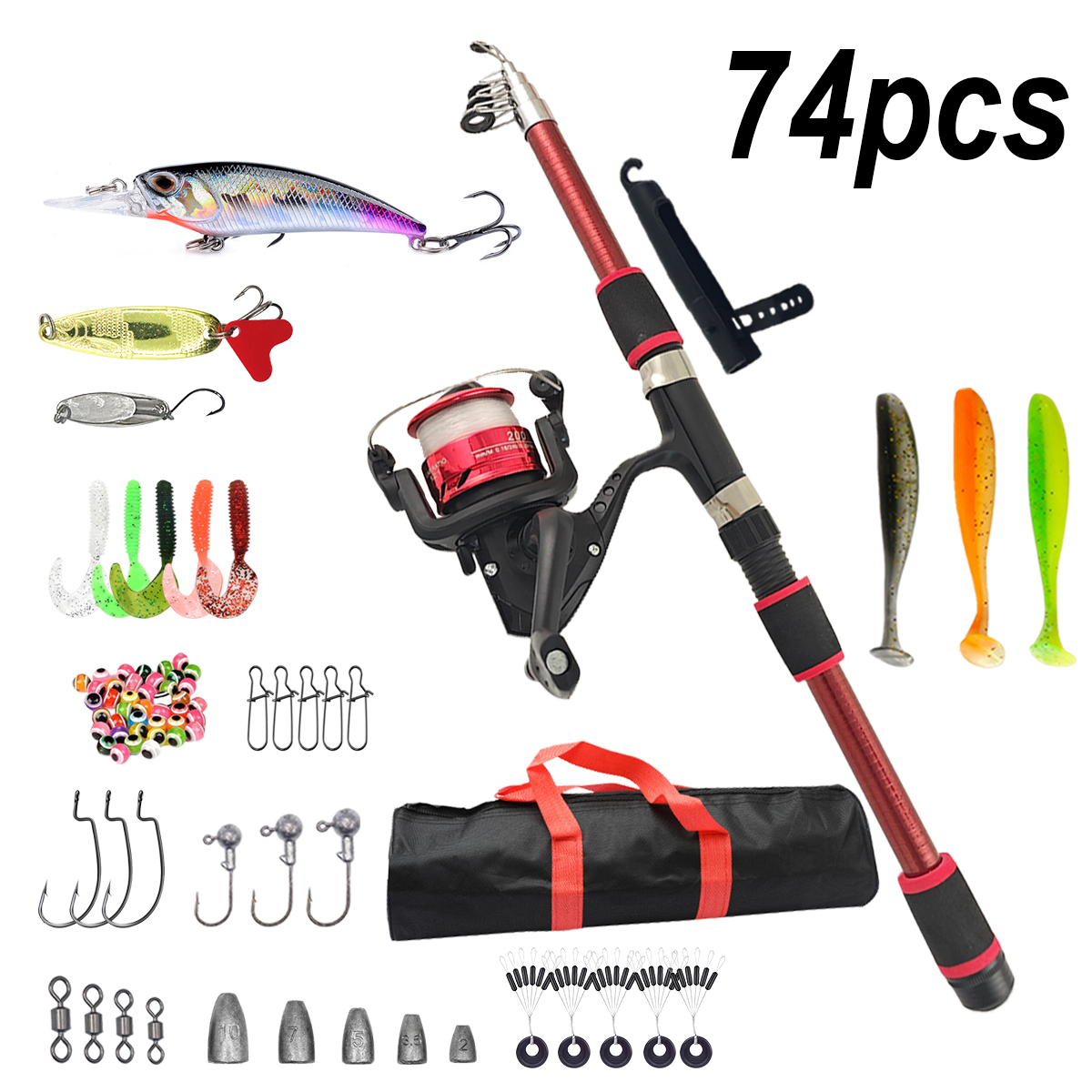 Fishing Pole Set Full Kits Wit - Fishing Rod Spinning reseña y precio