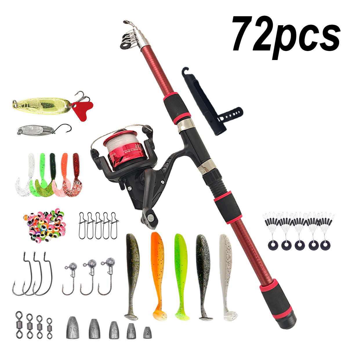 Fishing Pole Set Full Kits Wit - Fishing Rod Spinning reseña y precio